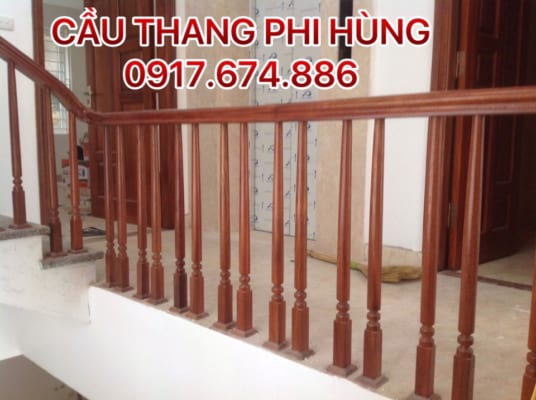 Cầu thang gỗ cho nhà ống - Cầu Thang Đẹp Phi Hùng - Cầu Thang Đẹp Hà Nội