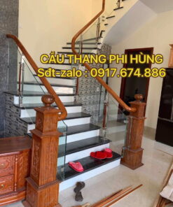 1002+ mẫu cầu thang kính cường lực tay vịn gỗ tại Hà Nội. Cầu thang kính đẹp, hiện đại, chuyên nghiệp
