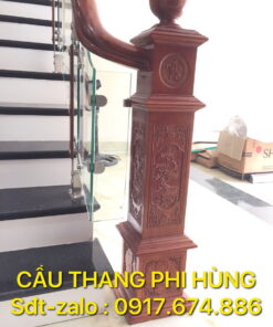 Cầu thang kính, cầu thang kính cường lực tay vịn gỗ, inox tại Hà Nội