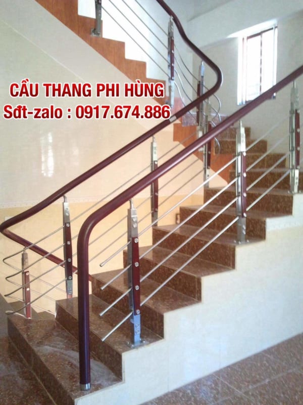 Cầu thang Inox tay vịn nhựa