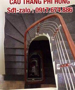 Các mẫu cầu thang Inox tay vịn gỗ đẹp nhất tại Hà Nội