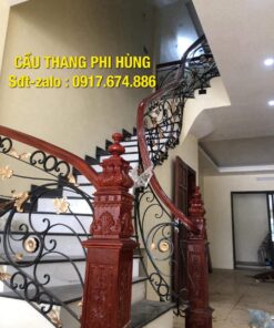 Cầu thang gỗ sắt, cầu thang sắt nghệ thuật