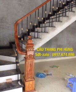 Cầu thang sắt gỗ đẹp, cầu thang sắt nghệ thuật