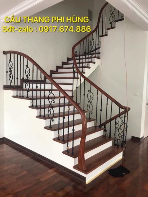 Cầu thang sắt nghệ thuật, cầu thang sắt mỹ thuật, cầu thang lan can sắt nghệ thuật tại Hà Nội