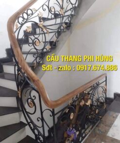 Cầu thang sắt nghệ thuật tại Hà Nội, cầu thang sắt mỹ thuật tại Hà Nội, báo giá cầu thang lan can sắt nghệ thuật