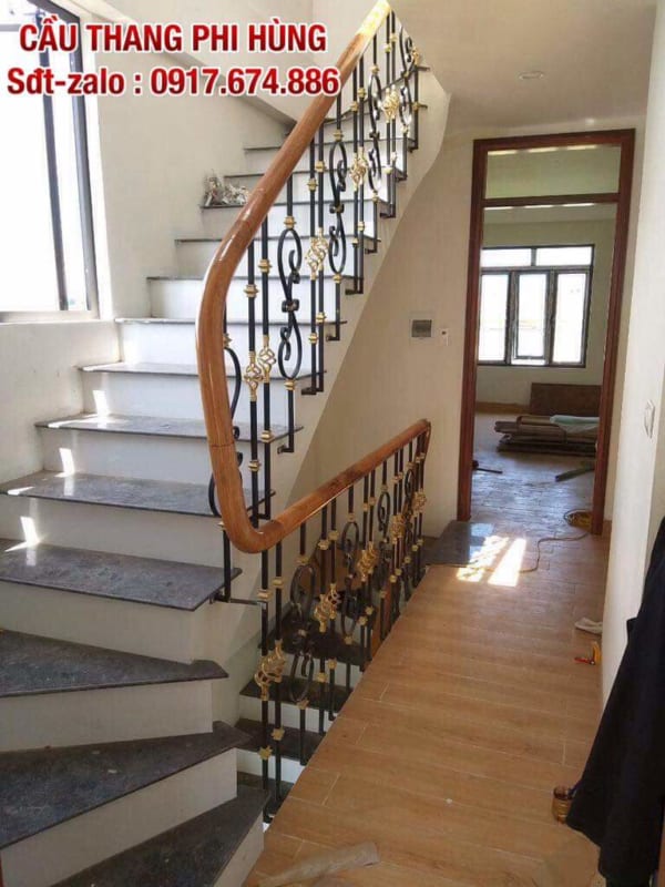 Cầu thang sắt nghệ thuật, cầu thang sắt mỹ thuật, cầu thang lan can sắt nghệ thuật tại Hà Nội