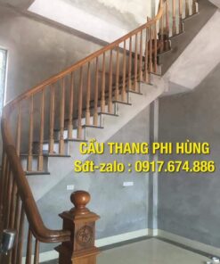 Cầu thang lan can gỗ, cầu thang gỗ ở Hà Nội
