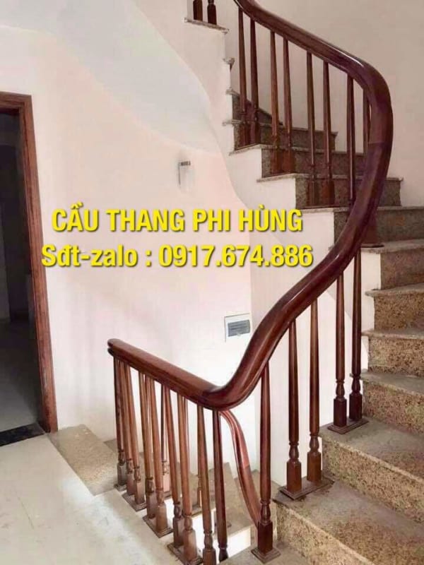 Cầu thang gỗ đẹp, cầu thang con tiện gỗ