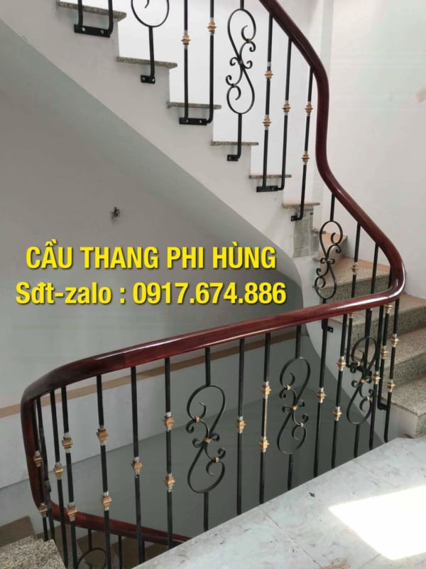 Cầu thang sắt nghệ thuật, cầu thang sắt mỹ thuật, cầu thang lan can sắt nghệ thuật tại Hà Nội