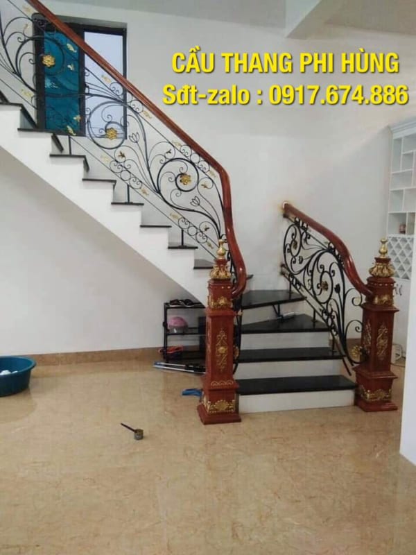 Cầu thang sắt nghệ thuật, cầu thang sắt mỹ thuật, cầu thang lan can sắt nghệ thuật tại Hà Nội
