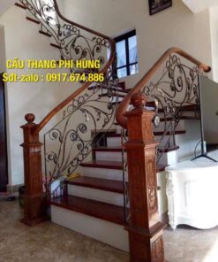 Báo giá cầu thang lan can sắt đẹp nghệ thuật, Cầu thang lan can sắt đẹp