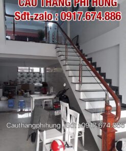 Cầu thang kính ở Hà Nội, Cầu thang kính gỗ đẹp hiện đại