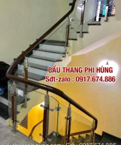 Cầu thang kính gỗ tại Hà Nội, Báo giá cầu thang kính đẹp hiện đại