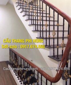 Cầu thang gỗ sắt đẹp, Mẫu cầu thang gỗ sắt đẹp tại Hà Nội