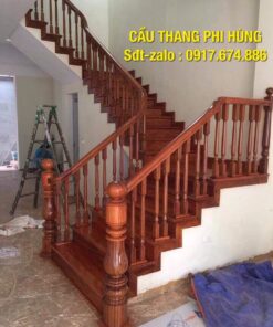 Cầu thang gỗ đẹp, Cầu thang con tiện gỗ Lim Nam Phi