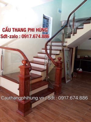 Tổng hợp các mẫu cầu thang kính đẹp tay vịn gỗ, Cầu thang lan can kính cường lực hiện đại , Báo giá cầu thang kính chân cao, Cầu thang kính chân lửng tại Hà Nội