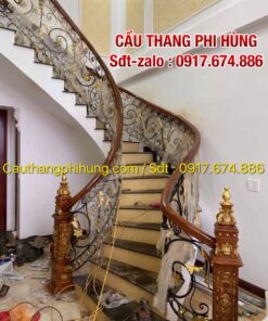 86 mẫu cầu thang sắt nghệ thuật đẹp nhất, Lan can cầu thang sắt nghệ thuật tại Hà Nội