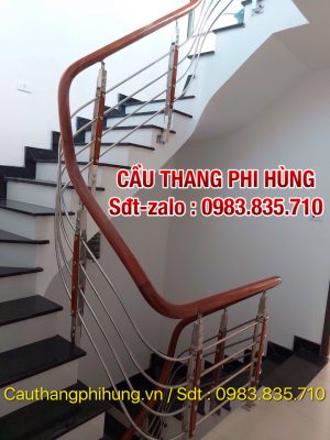 Xem ngay các mẫu cầu thang lan can inox tay vịn gỗ, Cầu thang inox tay vịn nhựa đẹp nhất năm 2020-2021