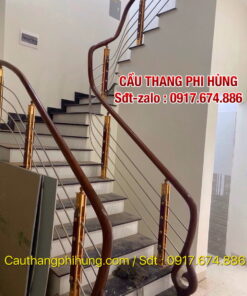 Xem ngay 200 mẫu cầu thang inox tay vịn gỗ, Cầu thang inox tay vịn nhựa đẹp tại Hà Nội