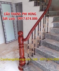 Báo giá cầu thang sắt tay vịn gỗ, Lan can cầu thang sắt nghệ thuật, Lan can cầu thang sắt mỹ thuật đẹp