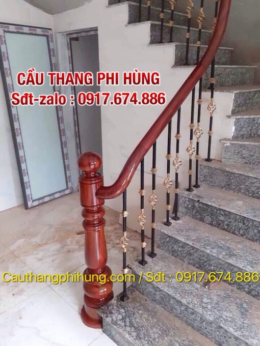 Báo giá cầu thang sắt tay vịn gỗ, Lan can cầu thang sắt nghệ thuật, Lan can cầu thang sắt mỹ thuật đẹp