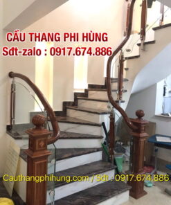 699 mẫu cầu thang kính cường lực tay vịn gỗ đẹp nhất tại Hà Nội