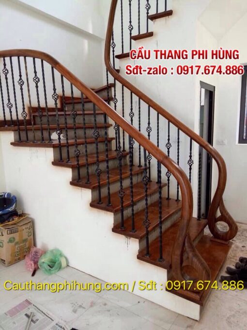 Top 1000 mẫu lan can cầu thang sắt đẹp tay vịn gỗ, Báo giá cầu thang sắt mỹ thuật, Cầu thang sắt nghệ thuật tại Hà Nội