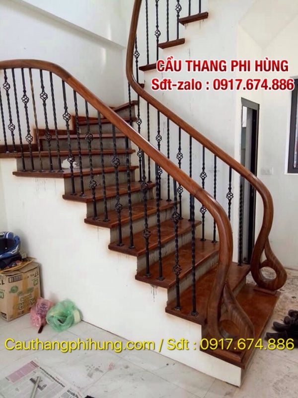 Top 1000 mẫu lan can cầu thang sắt đẹp tay vịn gỗ, Báo giá cầu thang sắt mỹ thuật, Cầu thang sắt nghệ thuật tại Hà Nội