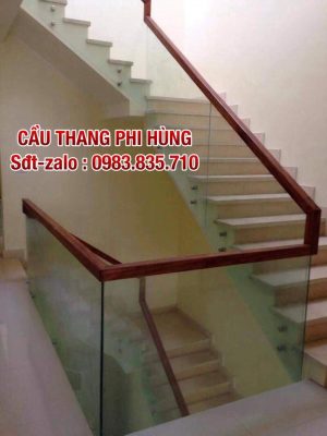 Tổng hợp 100+ mẫu cầu thang kính đẹp tay vịn gỗ tại Hà Nội