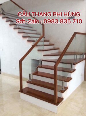 Top 101 mẫu cầu thang kính cường lực đẹp nhất tại Hà Nội, Lan can cầu thang kính đẹp tay vịn gỗ, tay vịn inox, tay vịn nhựa hiện đại giá tốt
