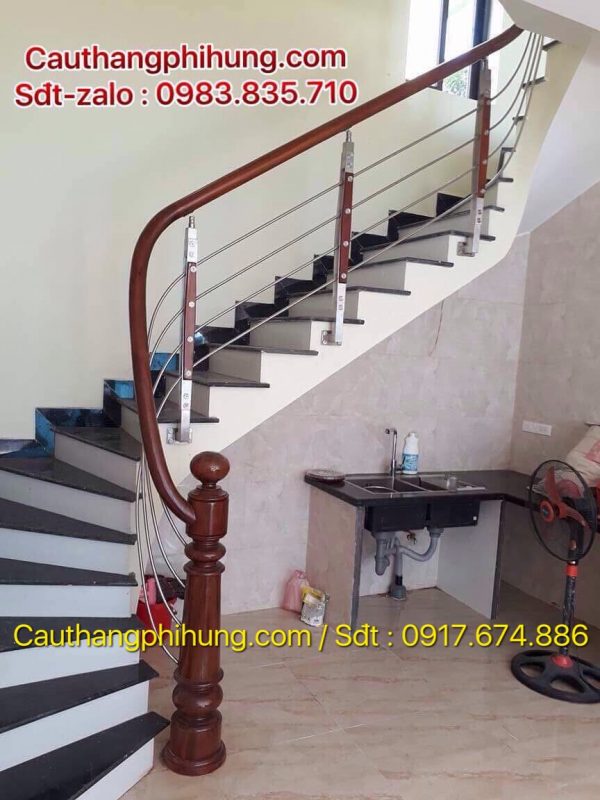 Các mẫu cầu thang lan can inox đẹp hiện đại