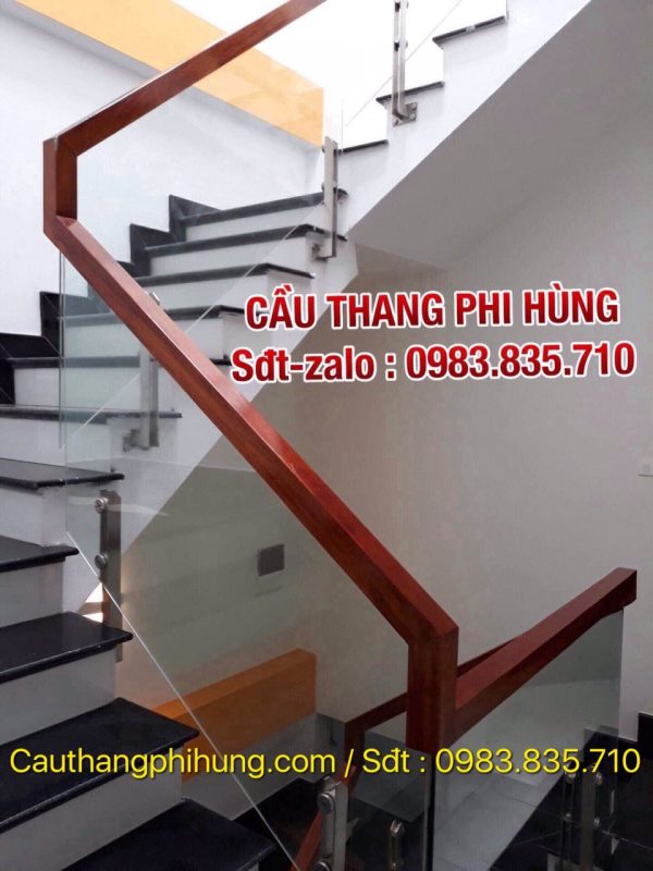 CẦU THANG KÍNH CHÂN LỬNG HIỆN ĐẠI
