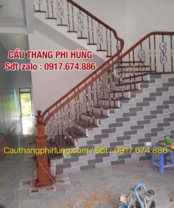 Lan Can Cầu Thang Sắt Đẹp . Cầu Thang Sắt Tay Vịn Gỗ Tại Hà Nội