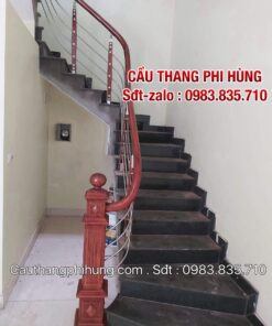 Cầu Thang Inox Đẹp Tay Vịn Gỗ . Lan Can Cầu Thang Inox Tay Vịn Gỗ Tại Hà Nội