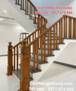 Cầu Thang Gỗ Lim Nam Phi Đẹp Tại Hà Nội . Mẫu Tay Vịn Cầu Thang Gỗ Đẹp