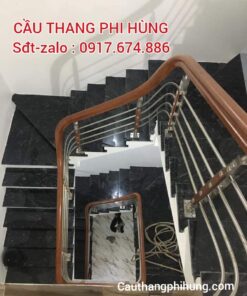 Cầu Thang Inox Đẹp Tay Vịn Gỗ. Mẫu Cầu Thang Inox Gỗ Đẹp Hà Nội