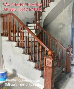 Cầu Thang Gỗ Đẹp Tại Hà Nội . Mẫu Cầu Thang Con Tiện Gỗ