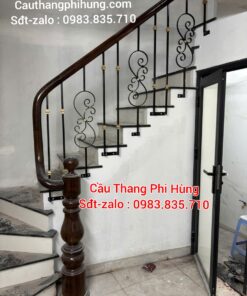 Cầu Thang Sắt Mỹ Thuật Đẹp . Mẫu Cầu Thang Sắt Đẹp Tay Vịn Gỗ