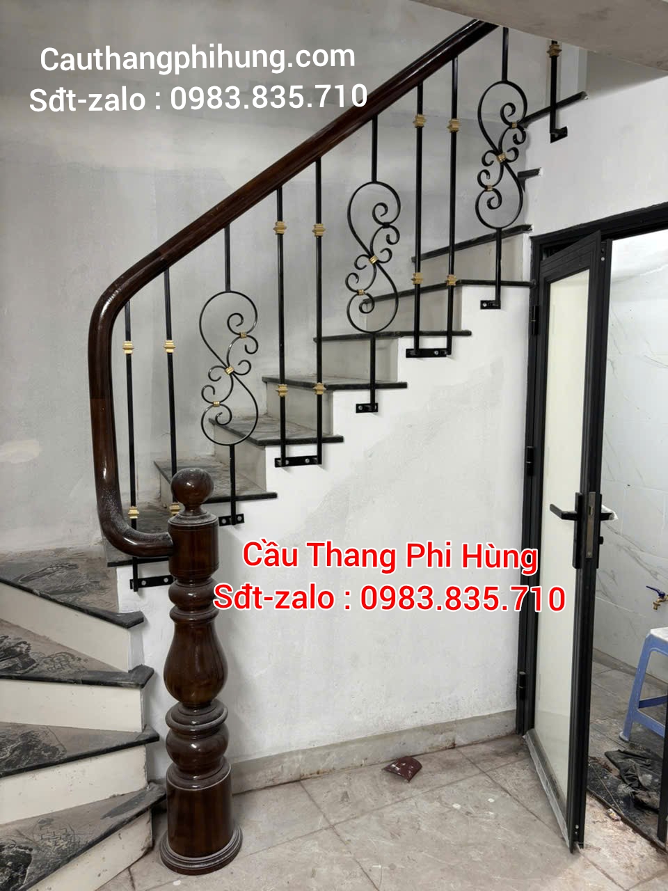 Cầu Thang Sắt Mỹ Thuật Đẹp . Mẫu Cầu Thang Sắt Đẹp Tay Vịn Gỗ